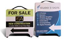 Full Color sandwich board signs for Real Estate company in Seattle, WA