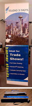 Retractable or roll up banner stand &mdash; additional lobby display Studio 3 Signs of Seattle, WA