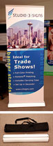 Custom full color Fitted Table Throws &mdash; lobby display Studio 3 Signs of Seattle, WA