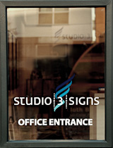 Die-Cut window graphics for lobby display at Studio 3 Signs in Seattle, WA