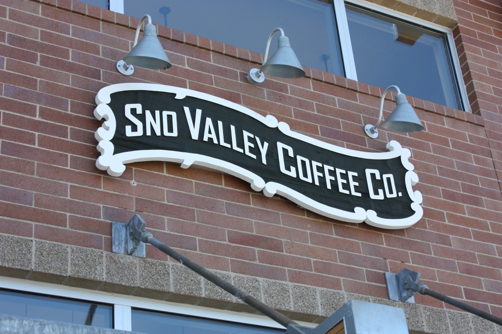 SnoValley Coffee Sandblasted Sign
