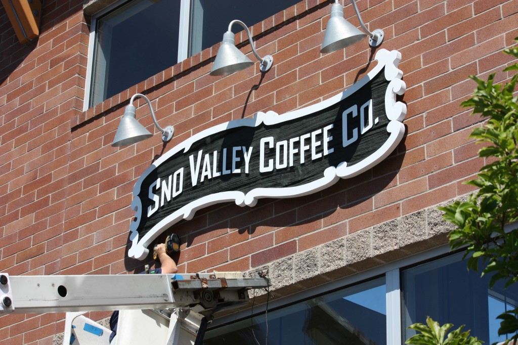 SnoValley Coffee Sandblasted Sign